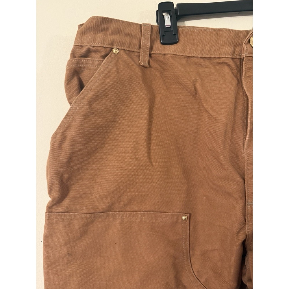 Carhartt Double Knee Pants Mens 42X30 Brown Loose Duck Canvas Utility Work B01-M - Picture 2 of 16